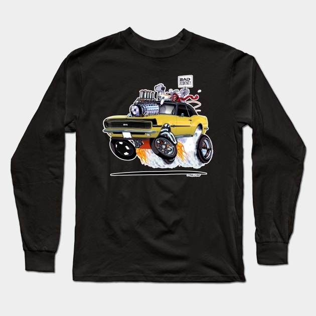 RAT POWER 1968 Yellow Camaro Long Sleeve T-Shirt by vincecrain